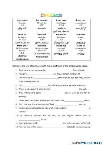 Phrasal Verbs (Form 2 Unit 1 - Non-Textbook Lesson)