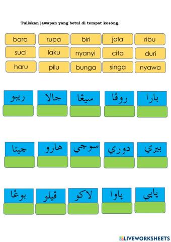 Jawi (dua suku kata terbuka)