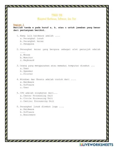 Mengenal Hardware, Software, User