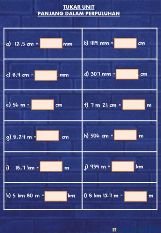 Tukar Unit panjang dalam perpuluhan