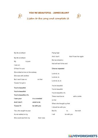 Song You're beautiful