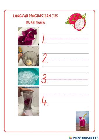 LANGKAH PENGHASILAN JUS BUAH NAGA