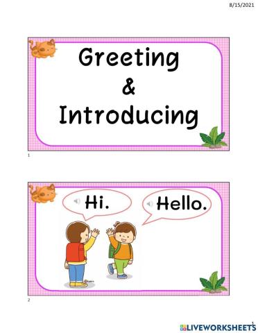 Greeting & Introducing yourself