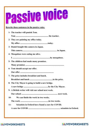 Passive voice ( mixed tenses)