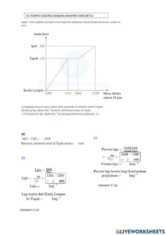 Graf gerakan Jarak-masa