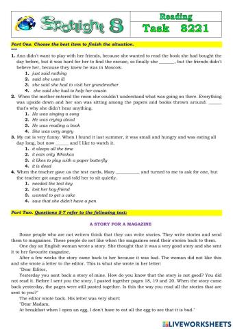 Spotlight 8 Task 8221