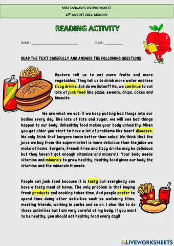 Unit 5: food and health