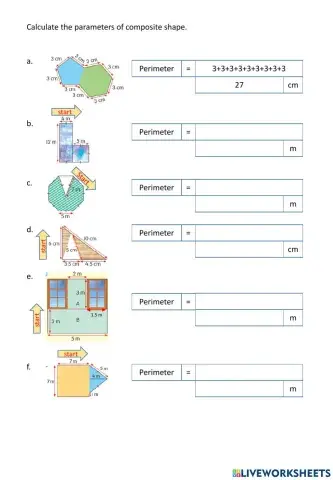 Perimeters of composite shape
