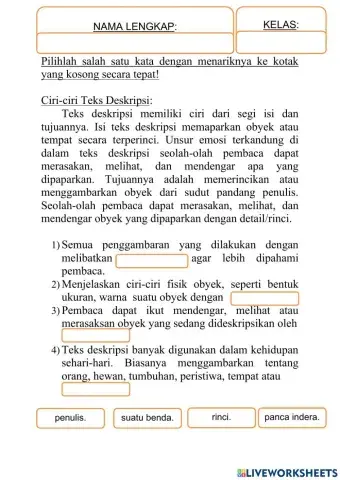 Ciri-Ciri Teks Deskripsi