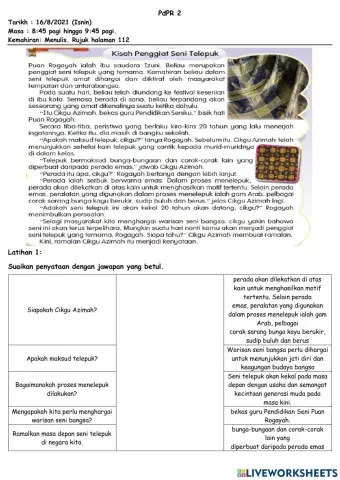 Latihan 1 : Pemahaman