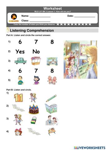 WLS 1 BK3 Lesson 1 worksheet