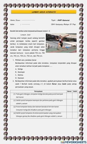 Lembar Kerja Interaktif AKM Numerasi