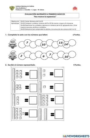 Evaluación Matemática Agosto