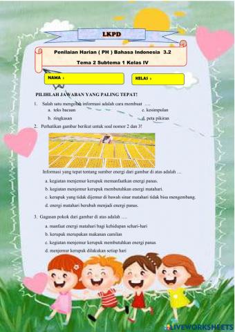 Lkpd ph bahasa indonesia 3.2 tema 2 subtema 1 kelas 4