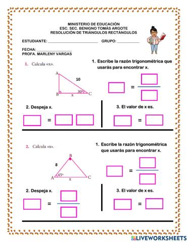 Resolución de Triángulos Rectángulos