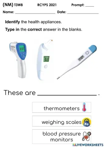 Thermometer and Weighing Scale recap