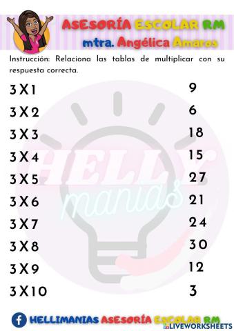 Tabla del 3 Relaciona