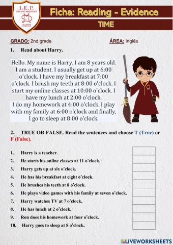 Reading evidence - time