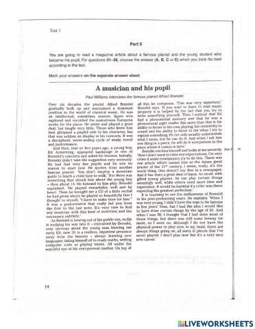 Mock FCE reading part 5 6 7