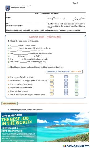 Reading - P. Perfect