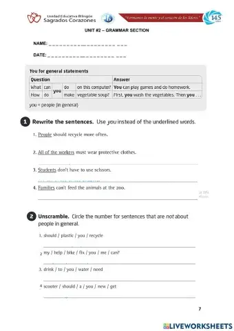 You for General Statements