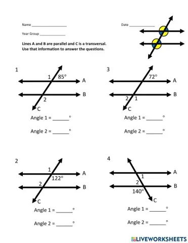 Parallel and Perpendicular Lines with a Trasnversal Line