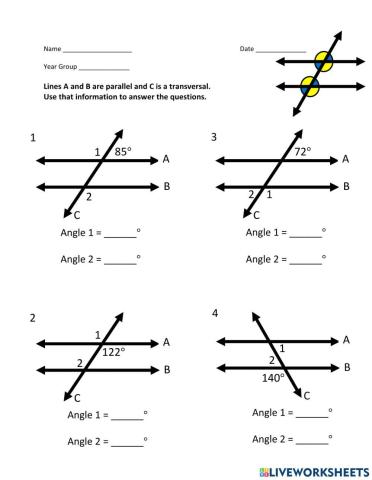 Parallel and Perpendicular Lines with a Trasnversal Line