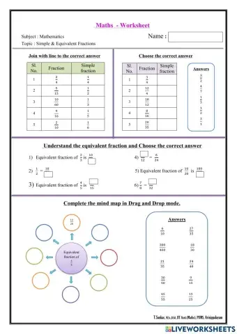 Fractions - Worksheet No. 13