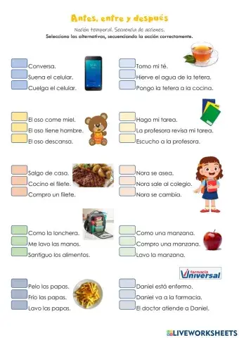 Antes, entre y después