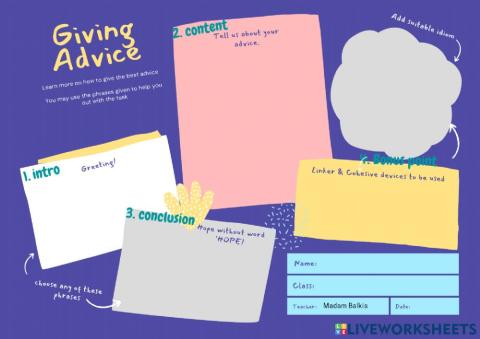 Giving Advice - Suggestion Template