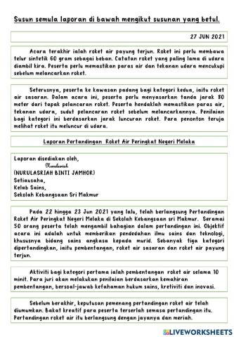 Laporan Pertandingan Roket Air