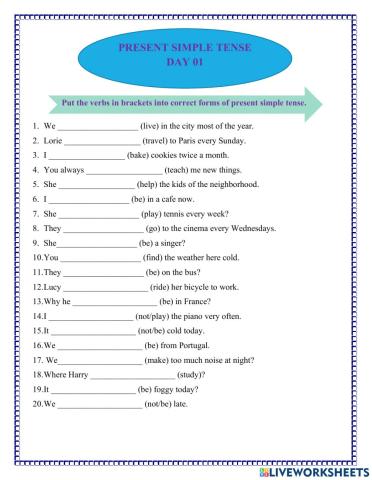 BSA - Present simple tense - Day 1
