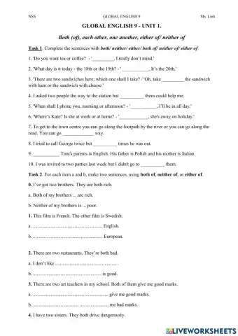 Determiners (Both-Either-Neither)