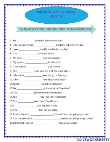 BSA - Present simple tense - Day 3