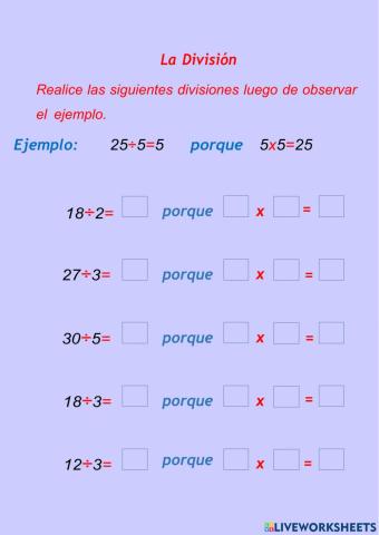 División como comprobación