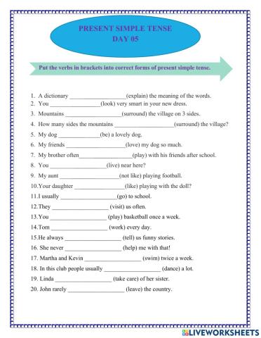 BSA - Present simple tense - Day 5
