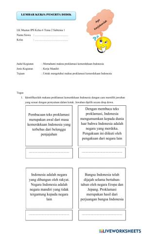 Kuis IPS Tema 2 Subtema 1