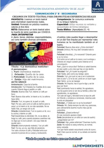 Creamos texto teatral