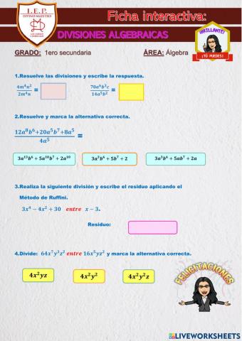 Divisiones algebraicas