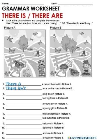 Worksheet1 there is there are