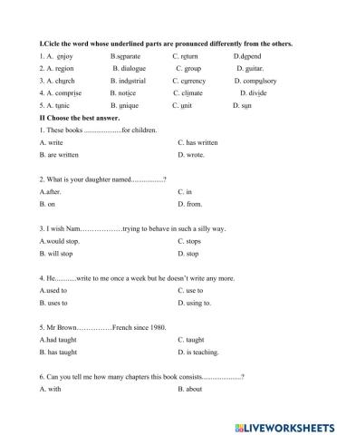 Midterm test-Level A-Secondary