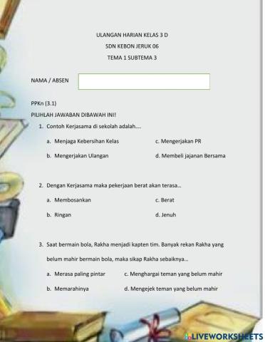 Ph tema 1 subtema 3 kelas 3