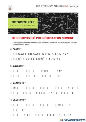 Descomposició polinòmica d'un nombre