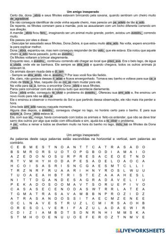 Ortografia - S ou Z - Leitura de Texto: Um amigo inesperado