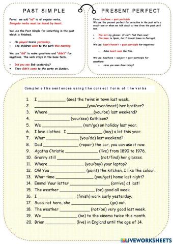 Present perfect & past simple