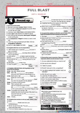 Full Blast: Unit 4 Round Up