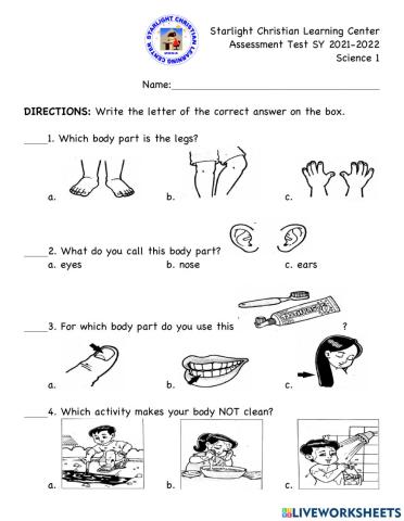 Assessment Test - Science 1