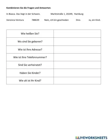 Fragen und Antworten kombinieren