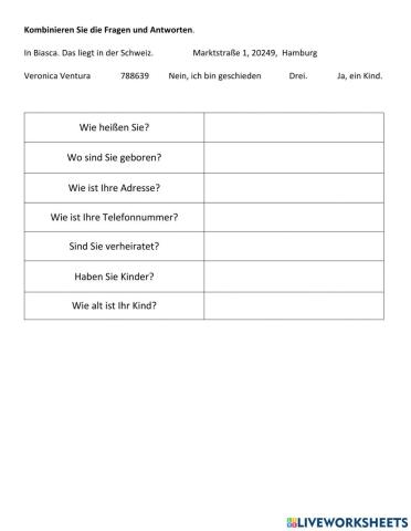 Fragen und Antworten kombinieren