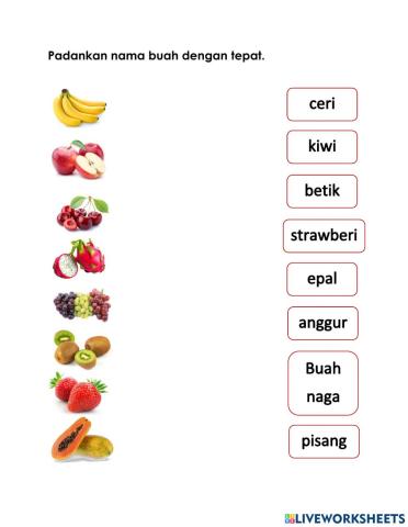 Padanan Nama Buah